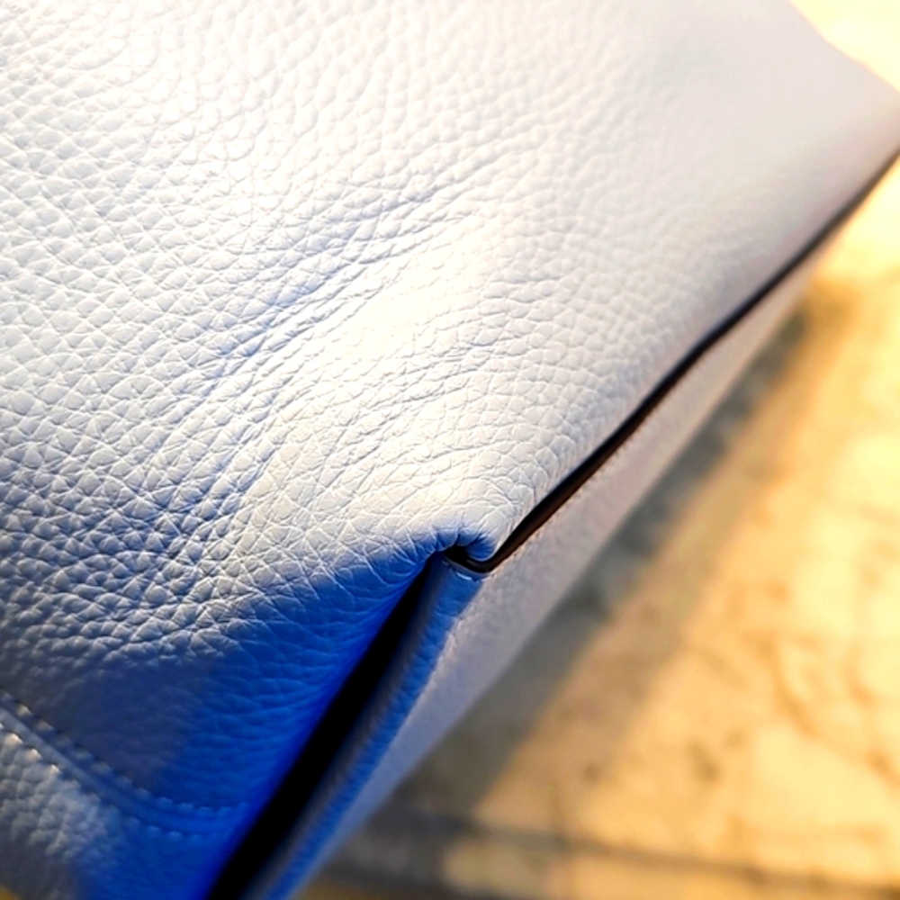 Coach Andy Tote in Pebble Leather Horse and Carriage in Blue - Picture 13 of 16